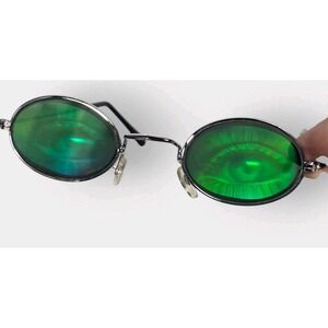 Holographic OVAL HUMAN EYES Sunglasses Glasses Vintage 1990's Halloween Costume